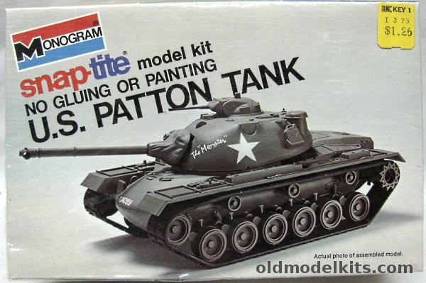 Monogram 1/48 M-48 Patton Tank, 7578 plastic model kit